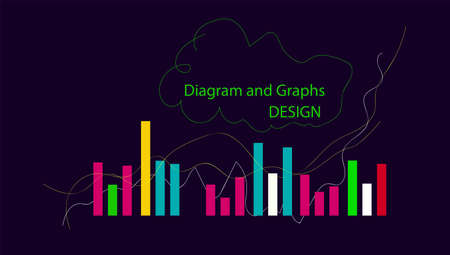 colorful business charts and diagram graphs related for your designのイラスト素材