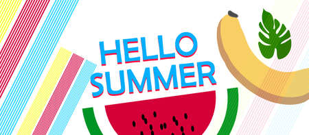 Hello summer-lettering with watermelon