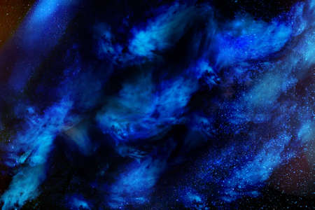 Abstract dark blue background  and  rays of light effect , Blue dark night sky with stars