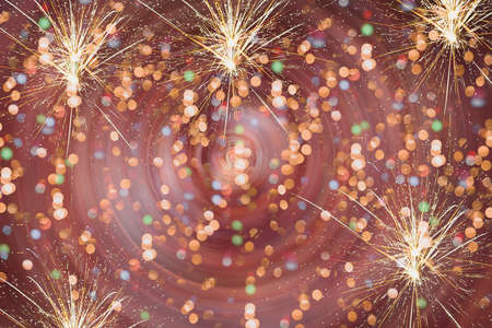 Abstract Background With colorful Fireworks background. Many colorful Background of new year day celebrationの写真素材
