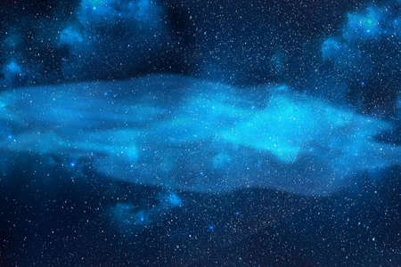 Night landscape with colorful Milky Way background with stars. Starry sky at summer. Beautiful Universe. Spaceの写真素材