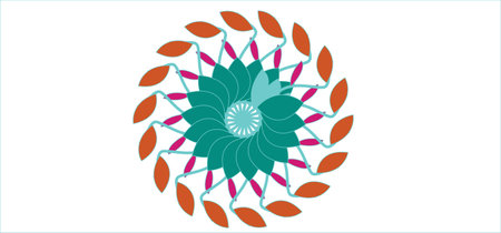 Abstract bacteria symbol blue backgroundのイラスト素材