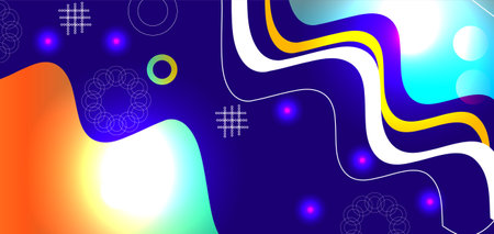Abstract Colorful template banner with gradient color. Design liquid shape with copy space