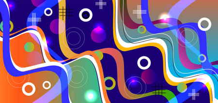Abstract Colorful template banner with gradient color. Design liquid shape with copy spaceのイラスト素材