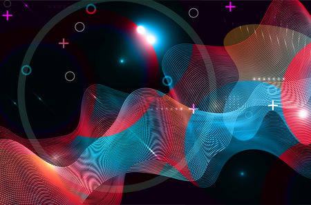Abstract background with dynamic waves and lines. Vector illustration. Eps 10のイラスト素材