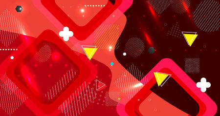 Abstract background with colorful geometric shapes. Vector illustration for your design.のイラスト素材