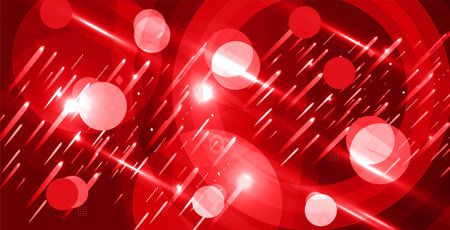 Abstract red background with lights and bokeh. Vector illustration.のイラスト素材