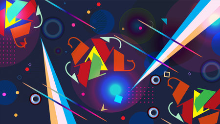 Abstract background with colorful geometric elements. Vector illustration for your design.のイラスト素材