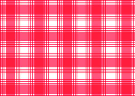Seamless pattern in red and white colors for plaid, fabric, textile, clothes, tablecloth and other things. Vector image.のイラスト素材