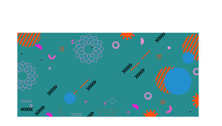 Abstract background with geometric elements and memphis patterns. Vector illustration.