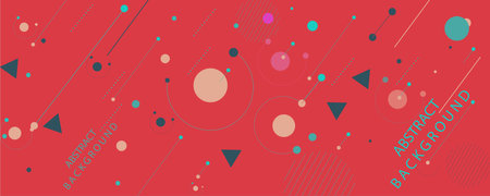 abstract Retro geometric background. Gradient color poster with the flat figures. Banner Designのイラスト素材