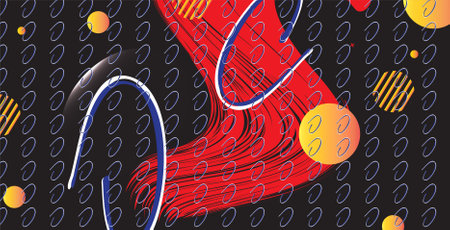 Abstract background with circles, lines and waves. Vector Illustration.