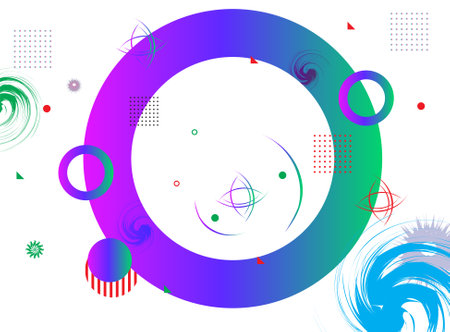 abstract background with colorful circles and geometric elements, vector art illustrationのイラスト素材