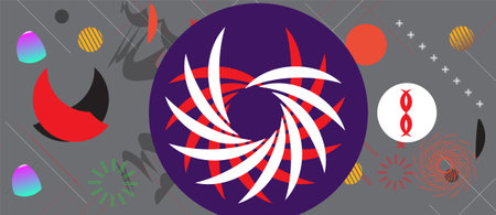 Abstract geometric shapes layout design template. Colorful Poster background modern art style. Design elements and shapes  can be used for backdrop, publication, flyer, advertisement,のイラスト素材