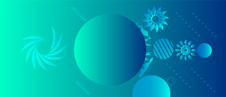 Abstract geometric shapes layout design template. Colorful Poster background modern art style. Design elements and shapes  can be used for backdrop, publication, flyer, advertisement,のイラスト素材