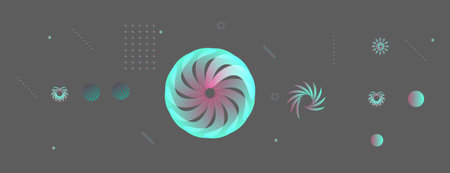 Abstract geometric shapes layout design template. Colorful Poster background modern art style. Design elements and shapes  can be used for backdrop, publication, flyer, advertisement,のイラスト素材