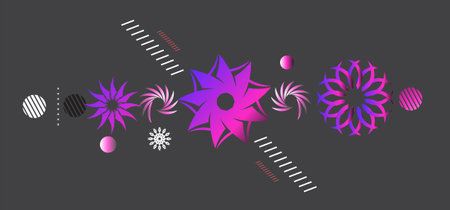 Abstract geometric shapes layout design template. Colorful Poster background modern art style. Design elements and shapes  can be used for backdrop, publication, flyer, advertisement,のイラスト素材