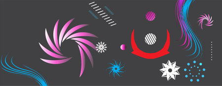 Abstract geometric shapes layout design template. Colorful Poster background modern art style. Design elements and shapes  can be used for backdrop, publication, flyer, advertisement,のイラスト素材