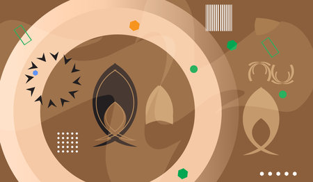 Abstract geometric background in brown tones with geometric elements. Vector illustration.