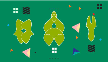 Abstract Geometric Shapes , icon, logos and elements , vector illustrationのイラスト素材