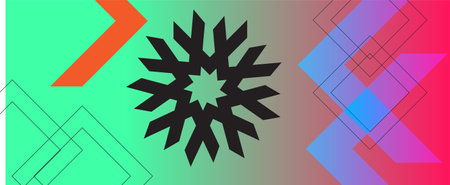 abstract geometric background with a snowflake. Vector Illustration.のイラスト素材