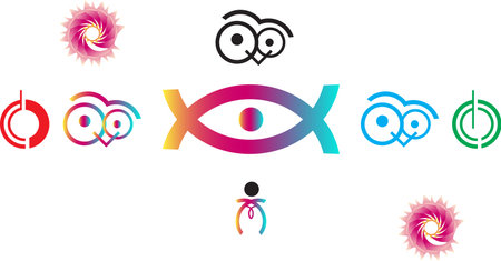 Abstract Geometric Shapes , icon, logos and elements , vector illustrationのイラスト素材