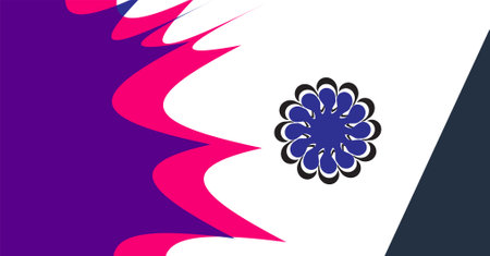 abstract background with a lot of simple flowers in purple and pink colorsのイラスト素材