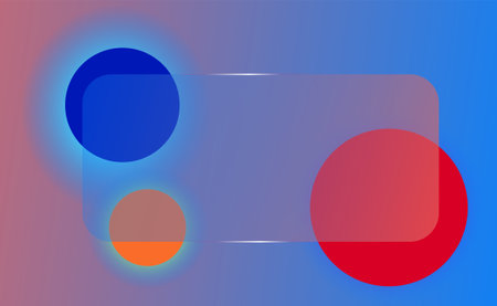 abstract background with circles and gradients in blue and red colors
