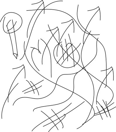 Abstract black and white hand drawn scribble pattern. Vector illustration.のイラスト素材