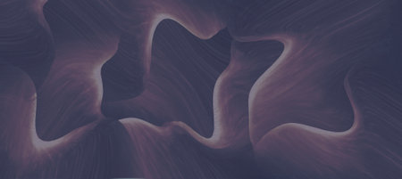 Abstract background of curved lines in dark purple colors. 3D illustrationの写真素材