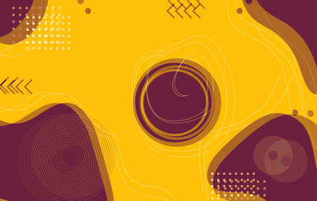 Abstract background with wavy lines and geometric shapes. Vector illustration.のイラスト素材