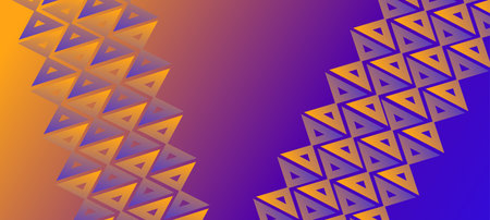 Abstract background with triangles in blue and yellow colors. Vector illustration.のイラスト素材