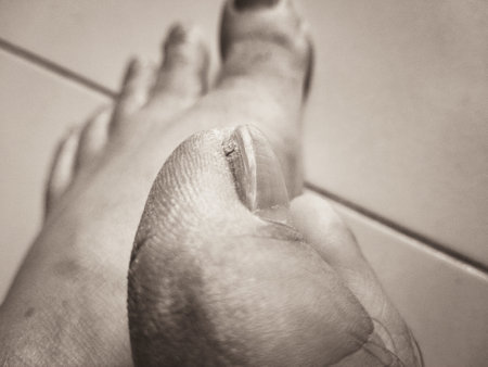 Foot massage. Foot massage. Close-up of female foot.の写真素材
