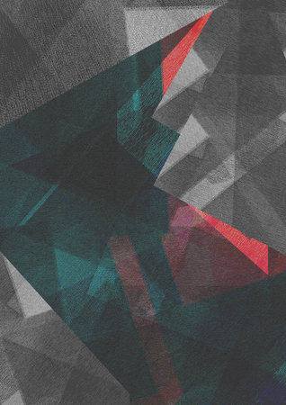 colorful abstract background with geometric shapes and grunge textured paperの写真素材