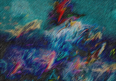 Seamless iridescent rainbow tie dye batik pattern for print