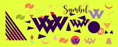 Abstract geometric background in Memphis style. Vector illustration for your design.のイラスト素材