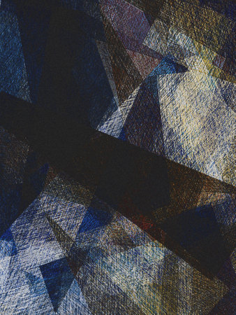 abstract background with blue and black geometric shapes, digitally generated imageの写真素材