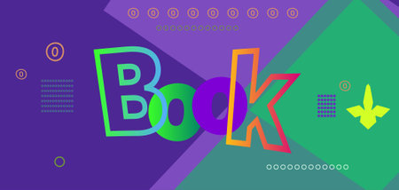 Book Text design, School Book Banner designのイラスト素材