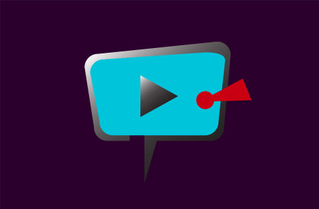 Video player flat logo design. Music player and video player iconのイラスト素材
