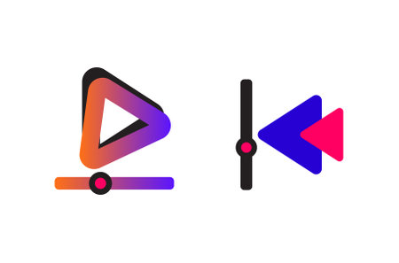 Play and pause icon. Vector illustration of play and pause symbol.