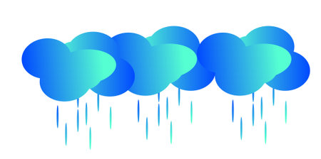 Clouds with rain on a white background. Vector illustration. Eps 10.のイラスト素材