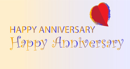 Happy Anniversary typography vector illustration. Colorful celebration banner design.のイラスト素材