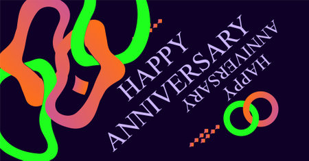 Happy Anniversary Vector Template Design for Greeting Card or Invitation.のイラスト素材