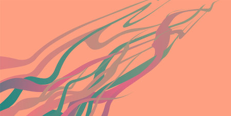 abstract background with wavy and twisty lines in pastel colorsのイラスト素材