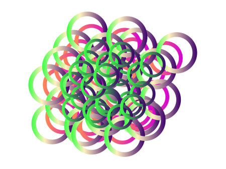 Abstract background with a lot of colorful rings. Vector illustration for your design.のイラスト素材