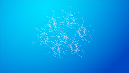 Illustration of DNA structure on a blue background. Vector illustration.