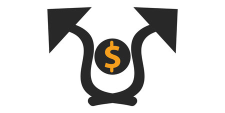 Dollar Exchange Icon. Flat Color Design. Vector Illustration.