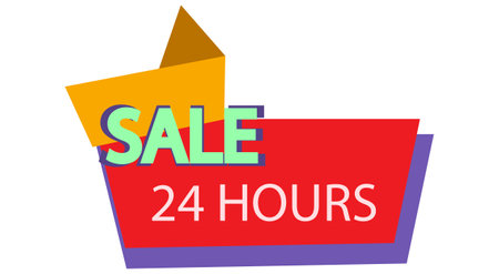 Sale 24 hours a day and 7 days a week icon illustrationのイラスト素材