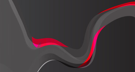Abstract wavy background with red and black lines. Vector illustration.のイラスト素材