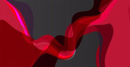 abstract red background with waves. Vector illustration for your design.のイラスト素材